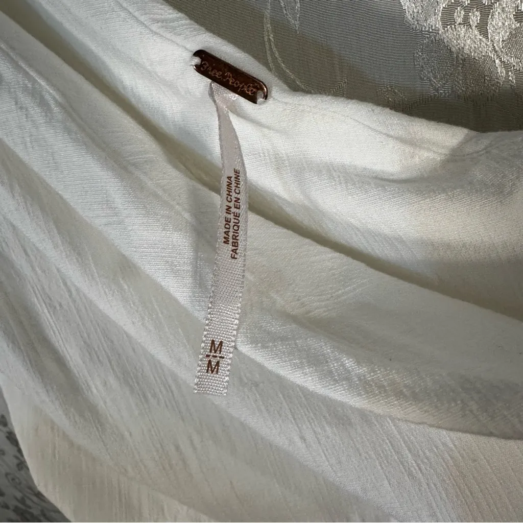 Free People White One-Shoulder Wrap Crop Top Size Medium - Image 4