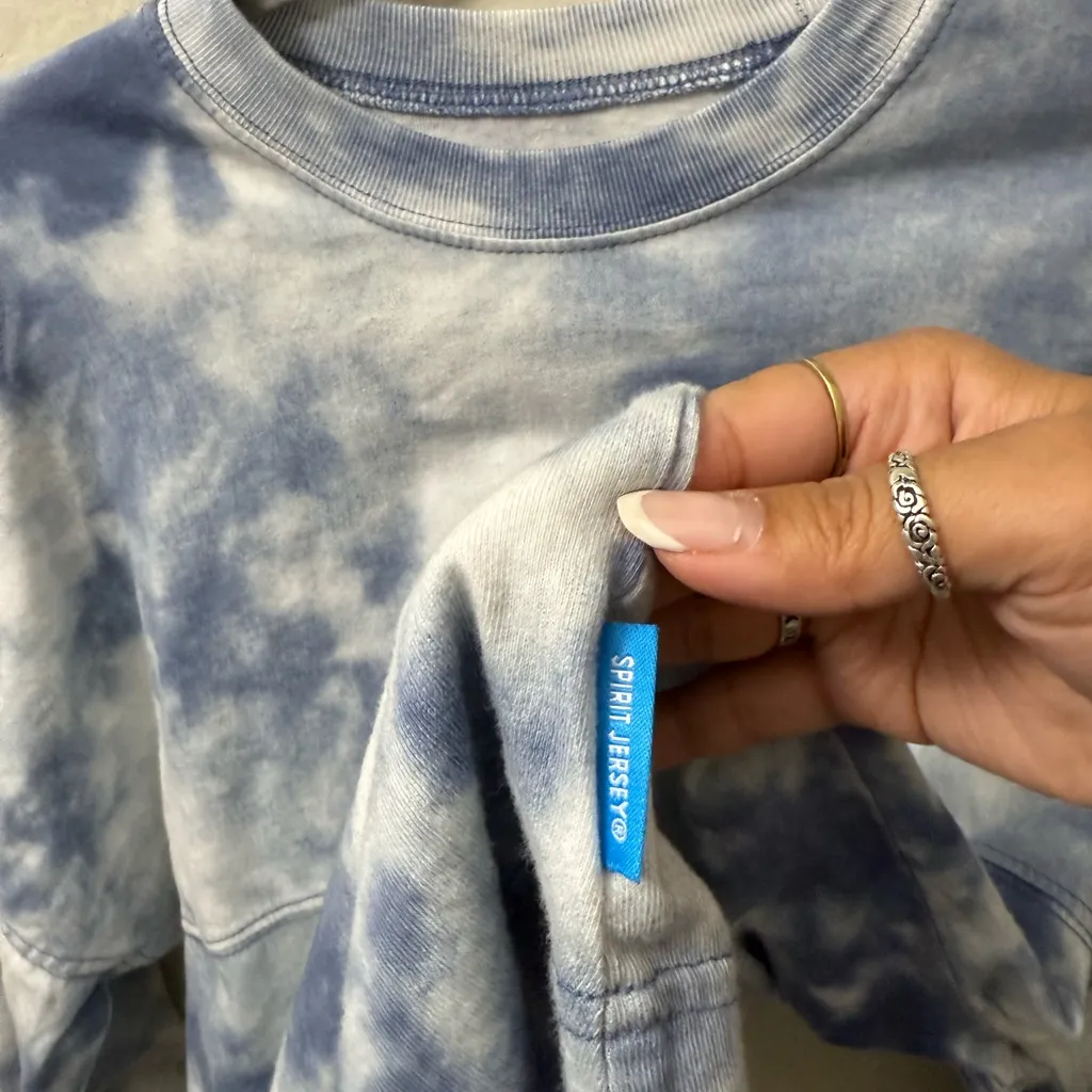 Disney Stitch Spirit Jersey Tie Dye Blue Size XS Oversized Disneyland - Image 6