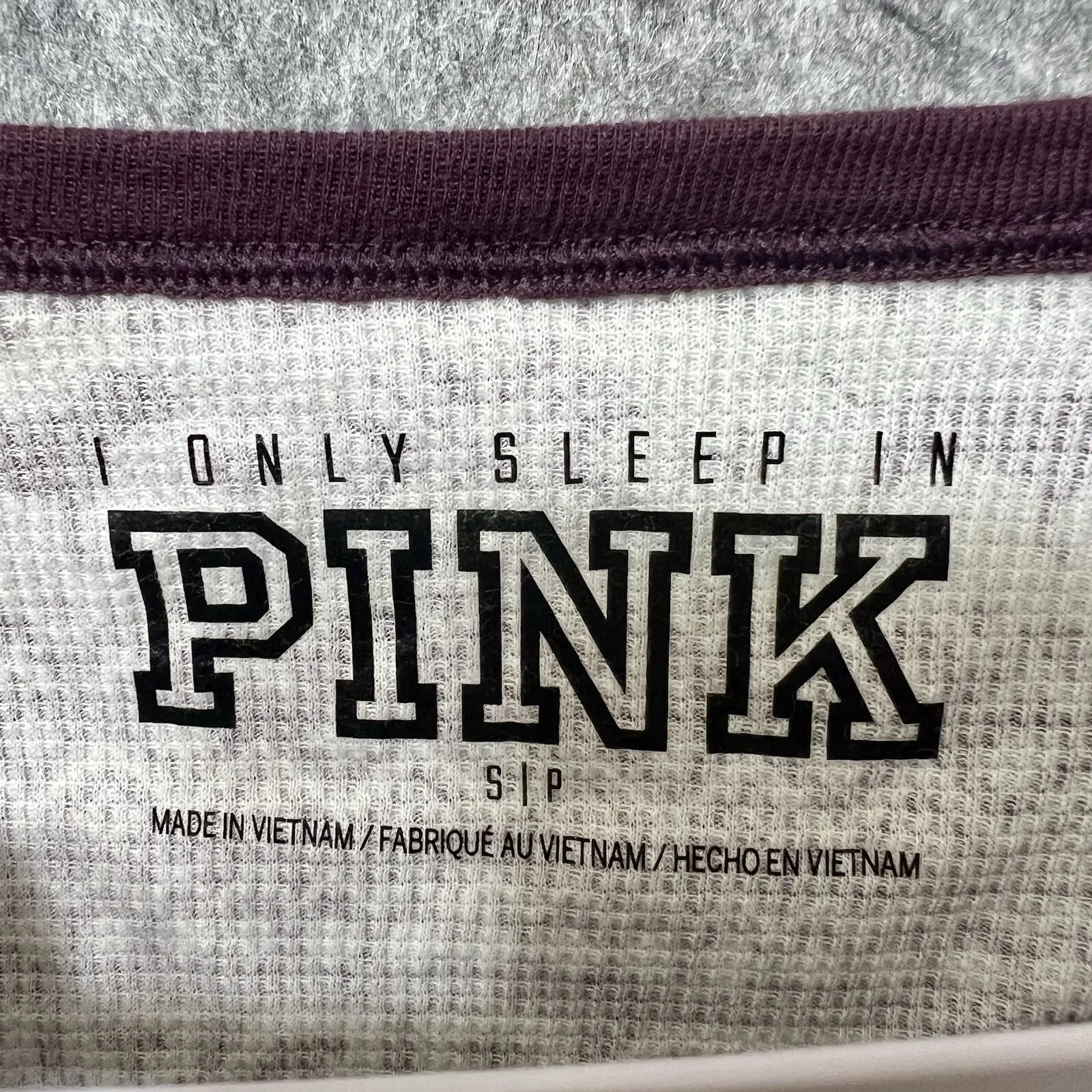 Victoria's Secret PINK Shirt Small Thermal‎ Henley Fair Isle Dog Pajama Top - Image 4