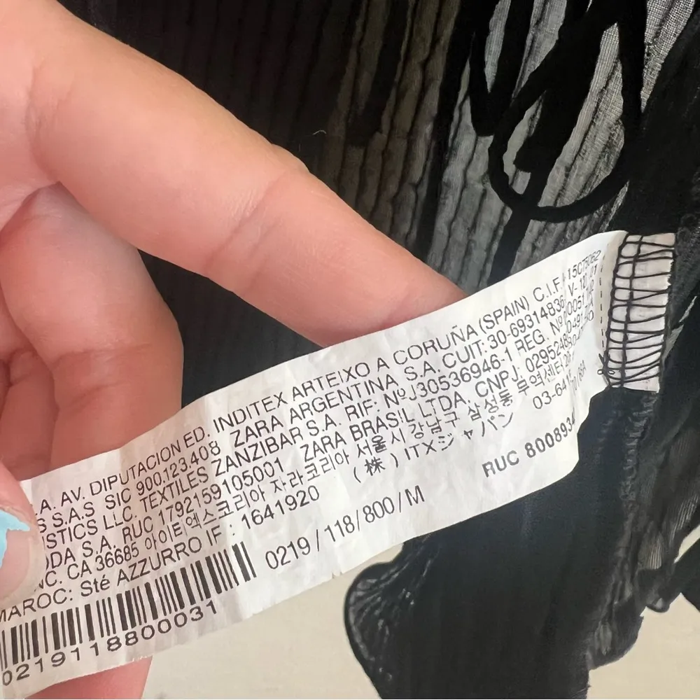 Zara Tied Front Sheer Cardigan in Black - Image 5