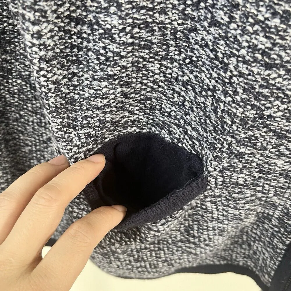 Talbots Full-Zip Jacket Women Mp Blue Knitted Long Sleeve Scoop Neck Pockets - Image 4