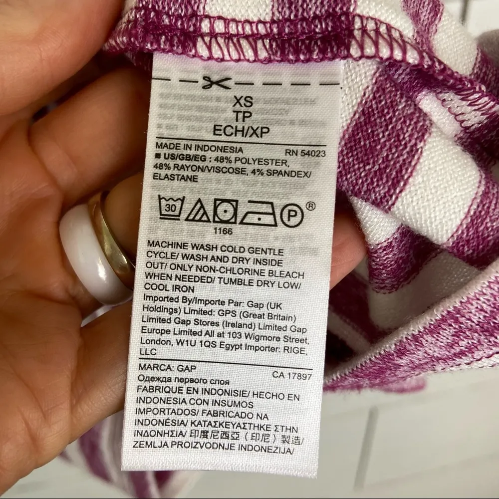 Gap Softspun Striped Tee Shirt W/Velvet Cuffs.  Size XSmall. - Image 5