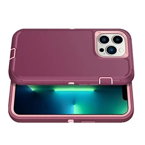 NWT! Iphone 13 Pro Max Wine Red Pink Anti-Scratch 360 Full Body Protective Case - Image 2