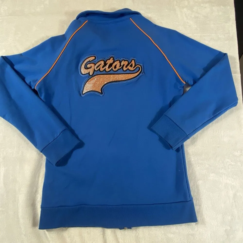 Florida Gators Jacket Women's Large Rhinestones Zip Up Large Back Logo Unique Blue - Image 9