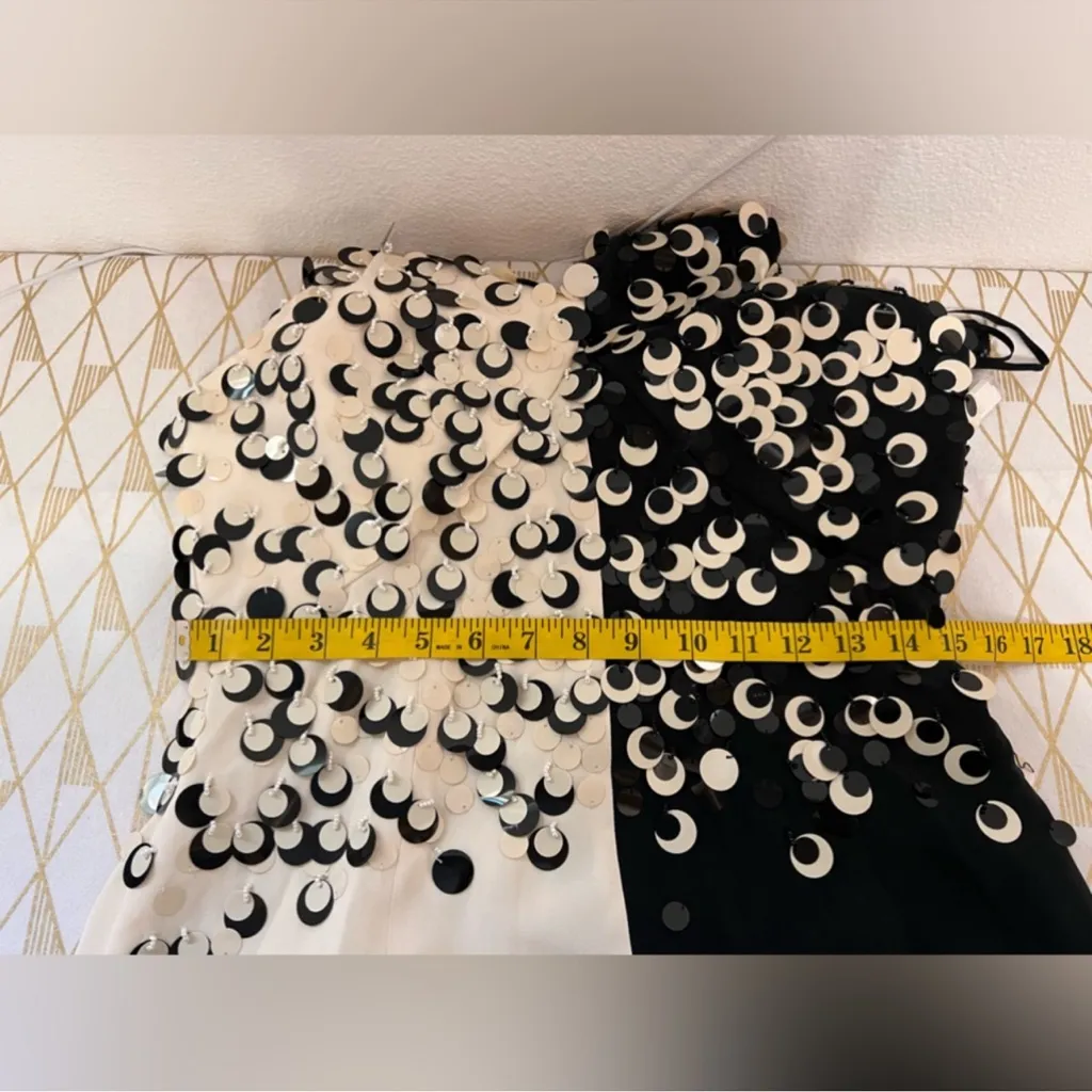 Crisada Chris Kole VTG Black & White Embellished Halter Neck Ball Grown NWT Sz 8 - Image 14