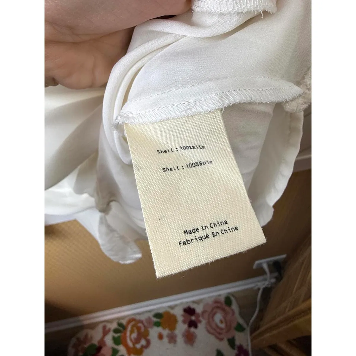 L'AGENCE 100% Silk Kalya Ivory Wrap Front Blouse - Size - Large - Image 5