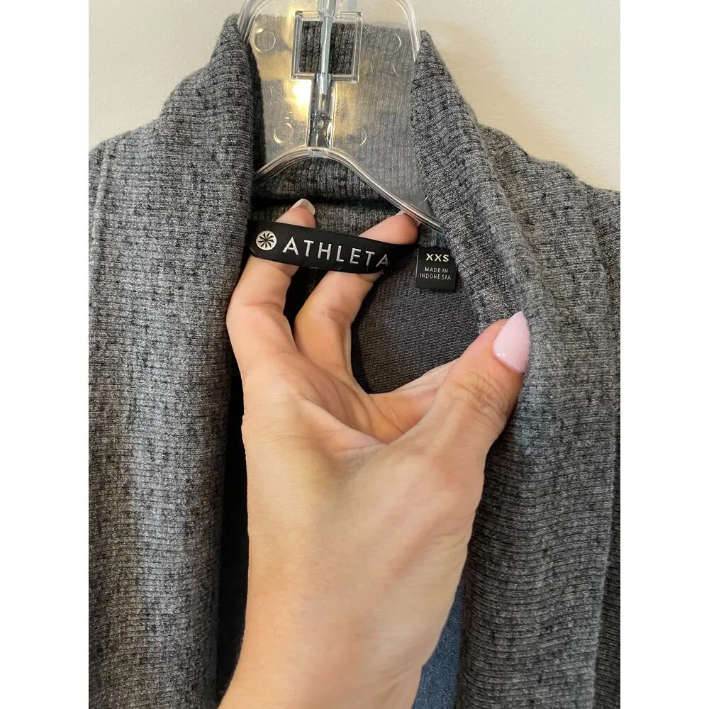 Athleta Oversized Open Front Cardigan Black Gray Size XXS - Image 5
