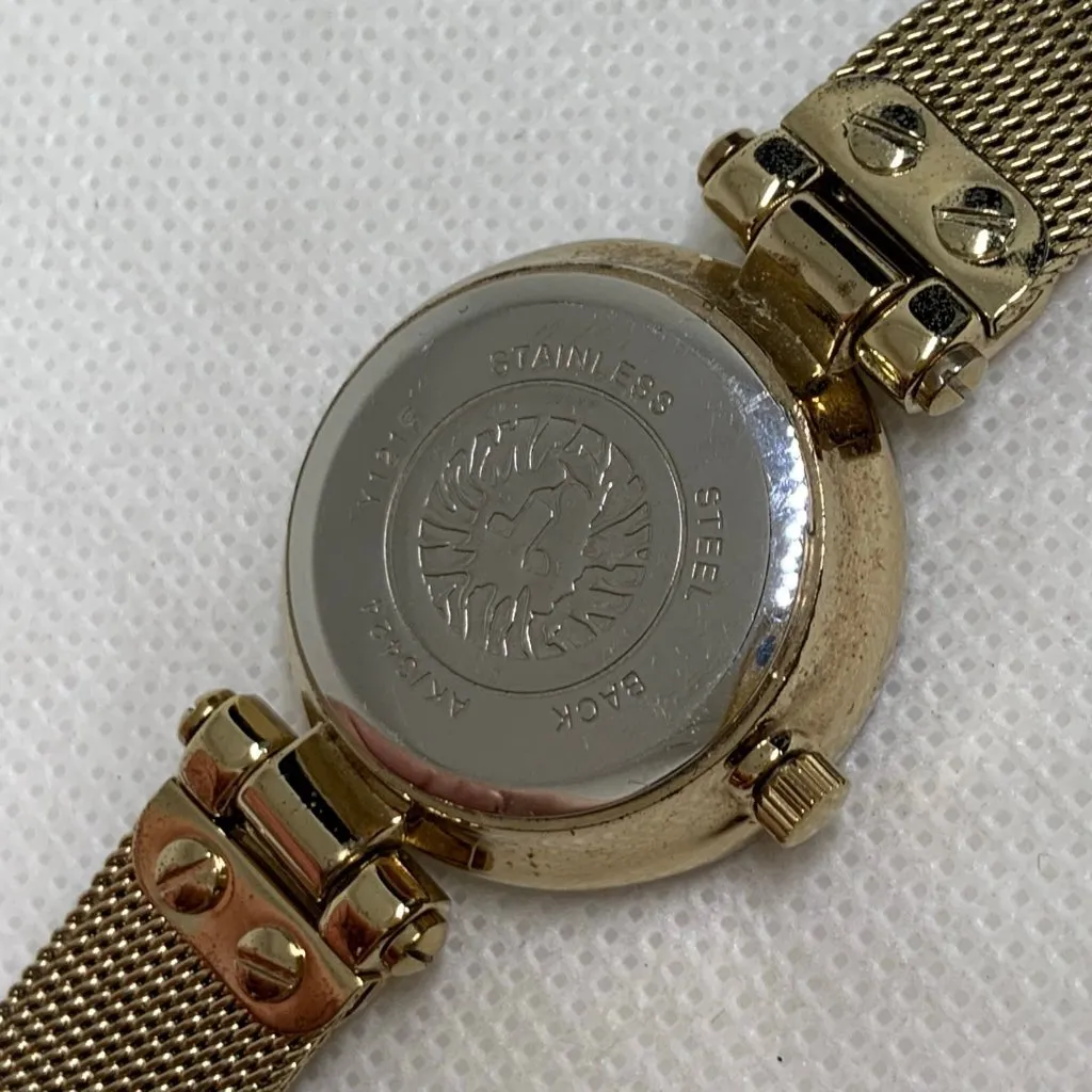 Anne Klein gold tone women’s watch 26mm rhinestones quartz adjustable running - Image 5