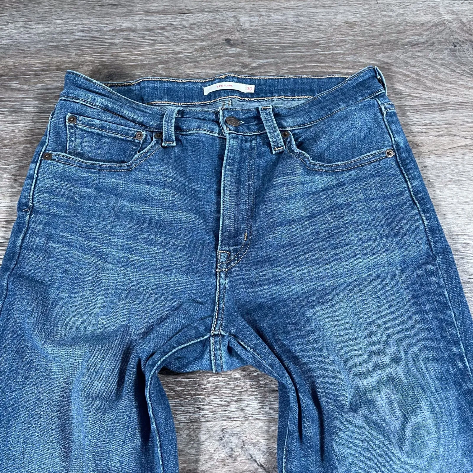 Levi's Women's Jeans 726 Flare Leg Denim Casual‎ Western 30 Blue - Image 4