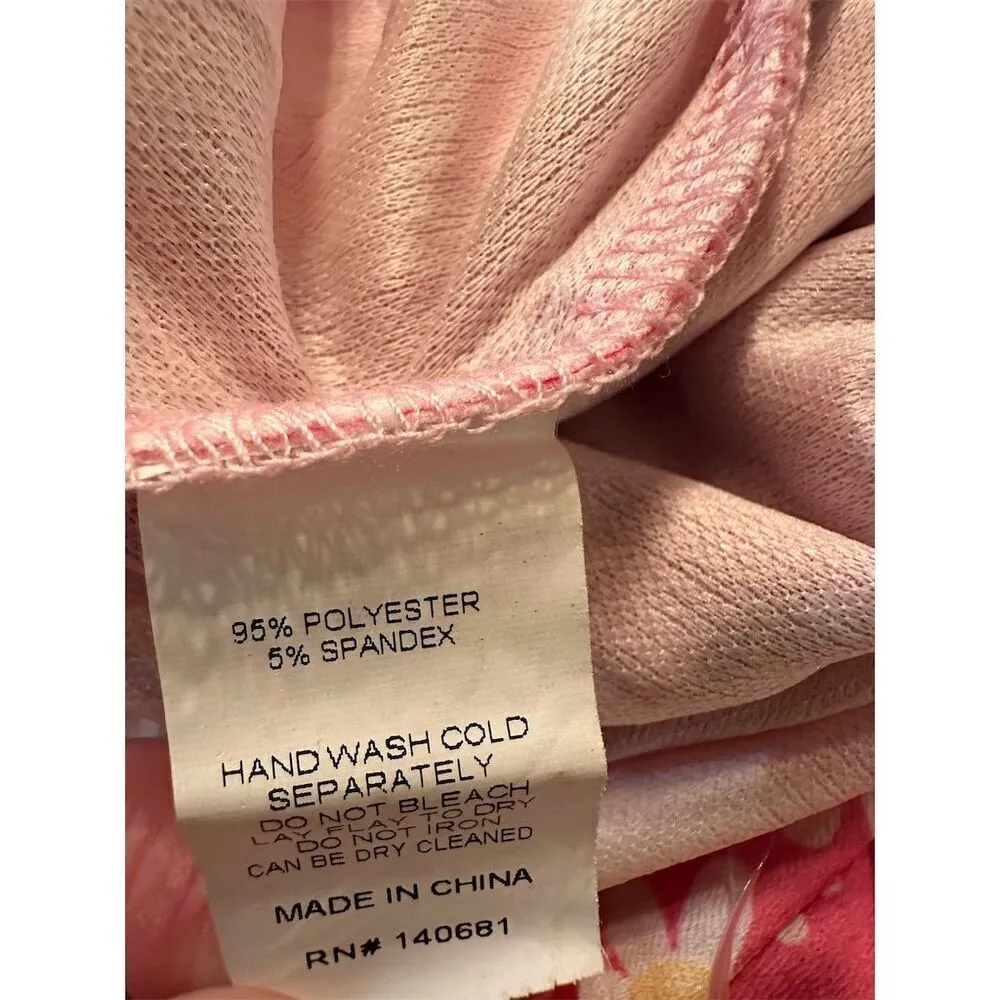 Smiley Movement Women's Pink Halter Maxi Dress 1X Abstract Swirl Floral Print - Image 13