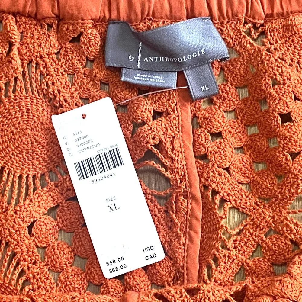 BNWT Anthropologie Rust Colored Cover Up Shorts - Size XL 💫 - Image 5