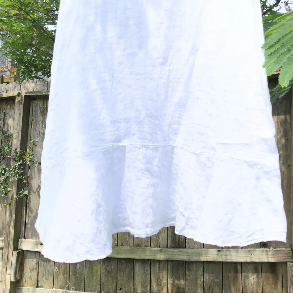 Francesca Bettini White Linen Maxi Dress Size S - Image 3