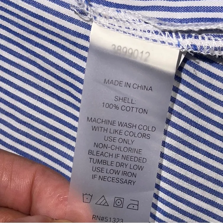 COURT & ROWE Blue Button Down Shirt Classic Style Size L - Image 6