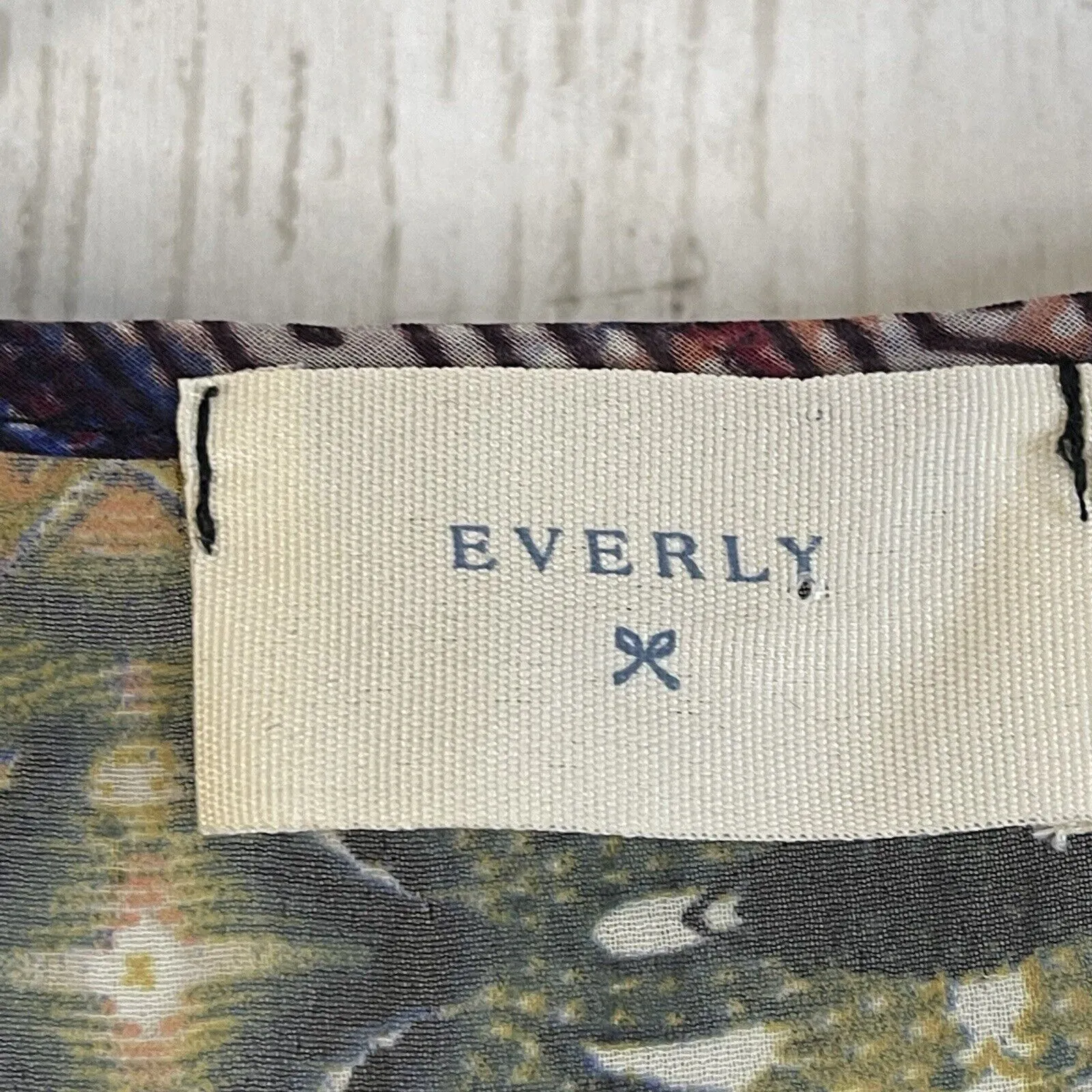 Everly‎ Dress Medium Multi Print Shift Knee Length Sheer Tribal Geometric Boho - Image 4