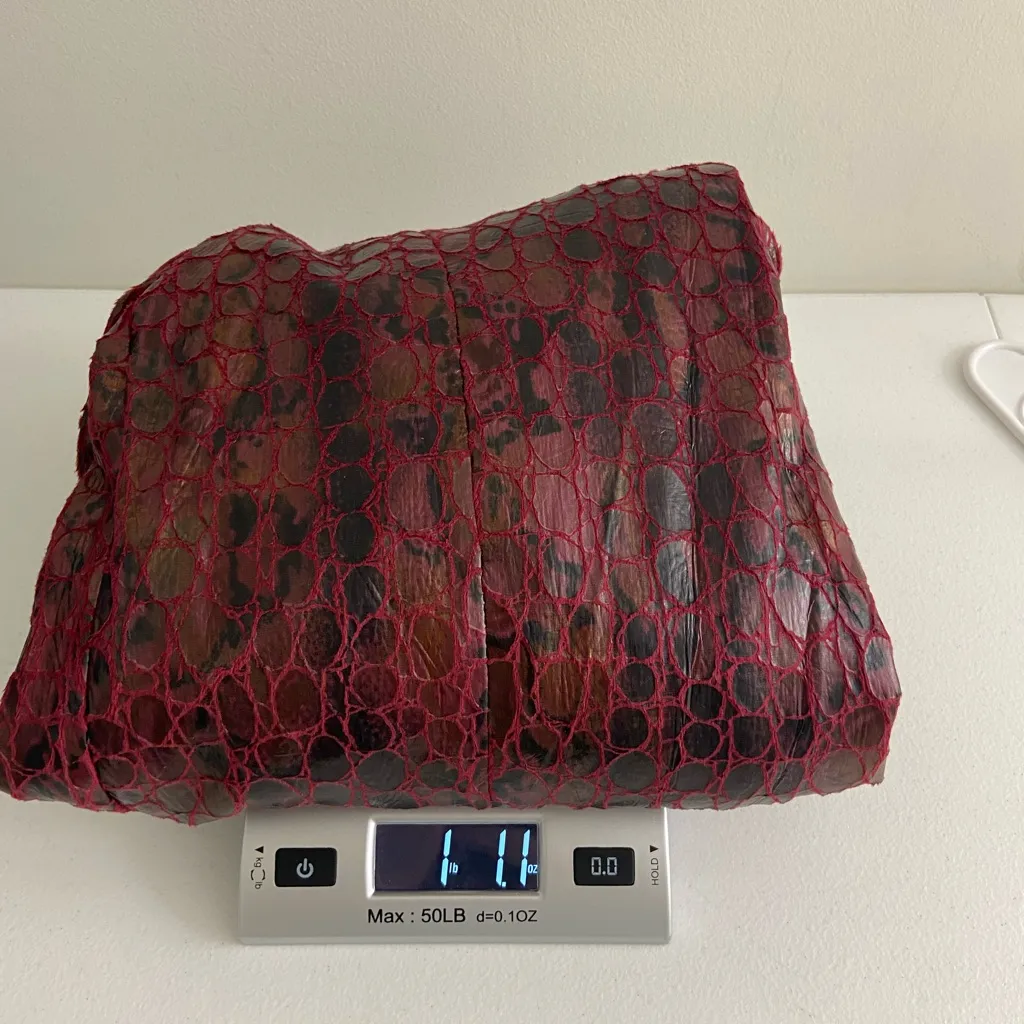 Vintage Birch Hill deep red delicate faux leather scale textured button jacket‎ Size L - Image 9