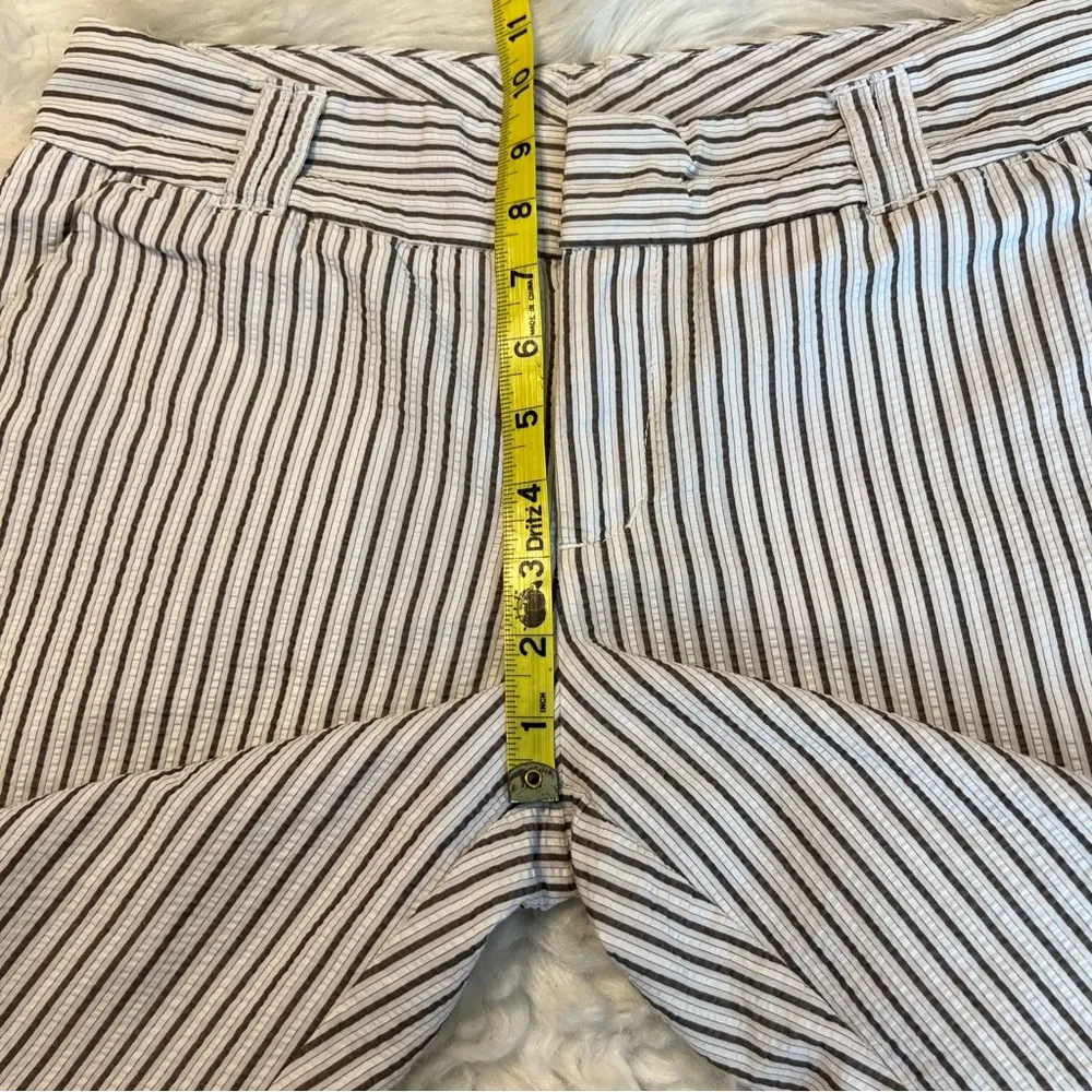 Columbia Seersucker Capri Pants Women’s Size 6 Brown White 20” inseam Pockets - Image 8