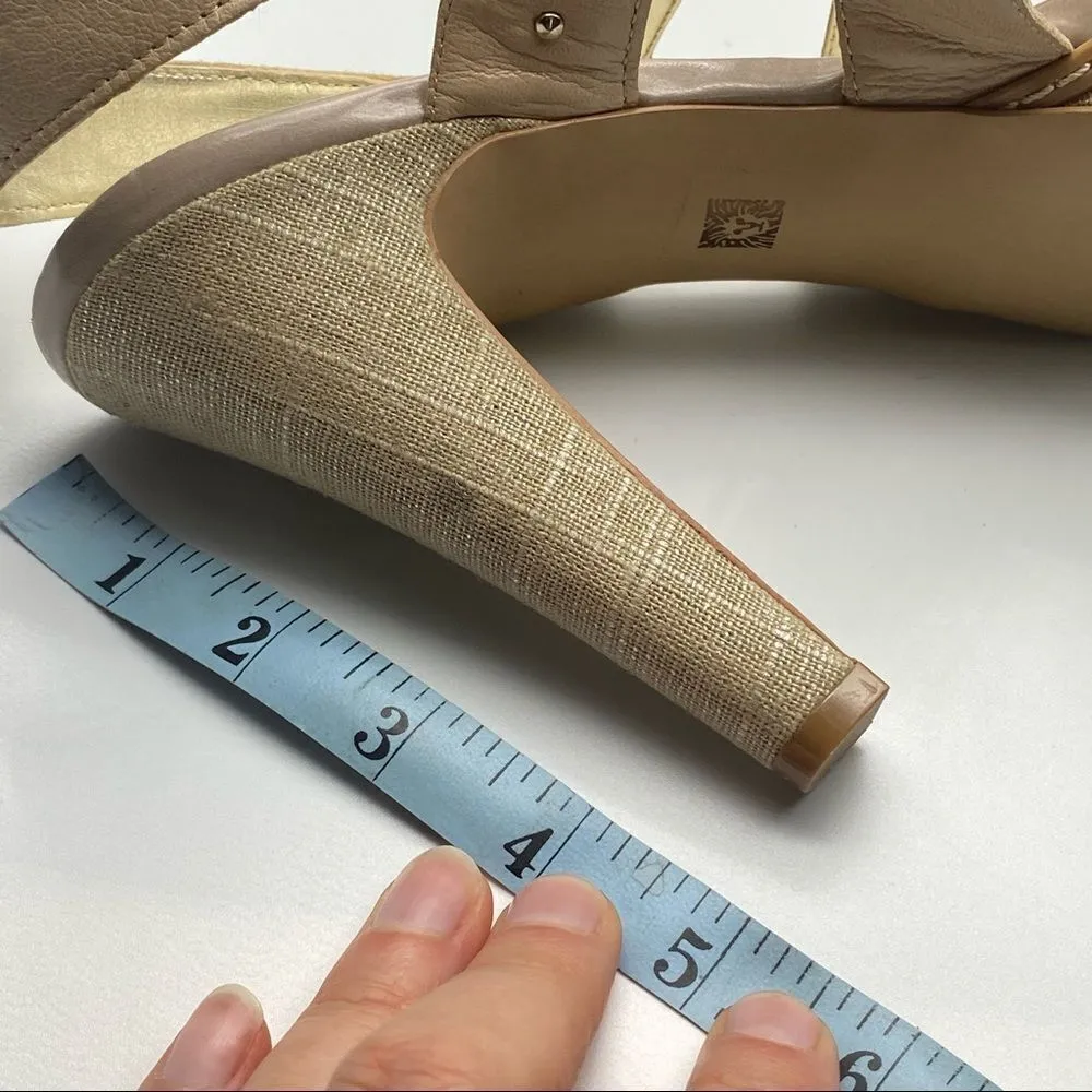 Anne Klein Florissa Leather Platform Sandals Heels‎ - Image 11