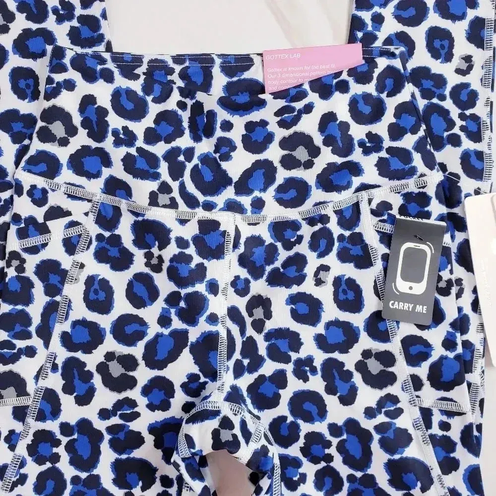 Gottex Capri Legging Size XS Leopard Print Multicolor Blue - Image 7
