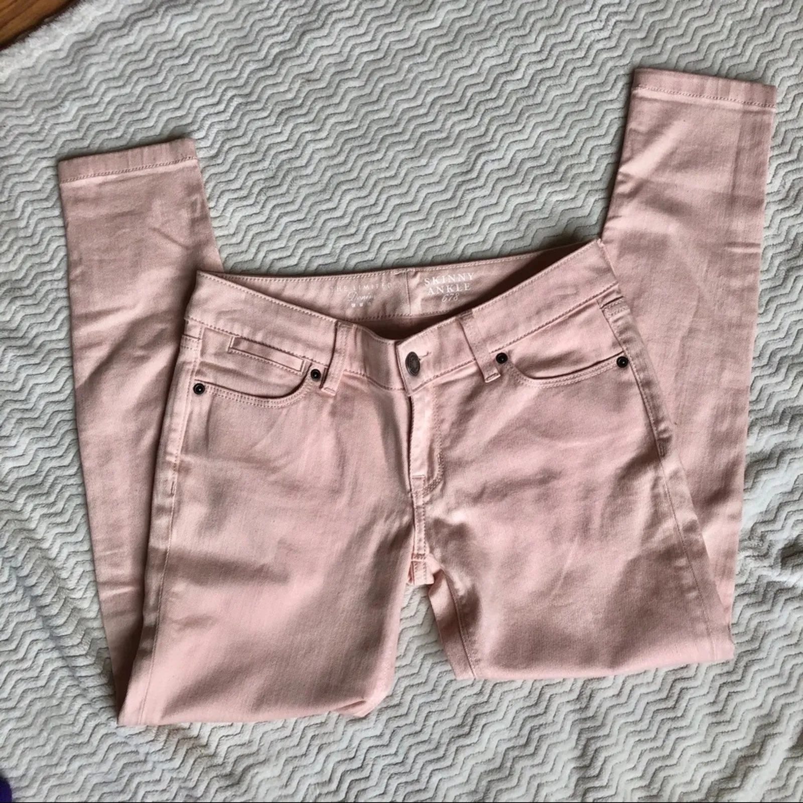 The Limited Light Pink Skinny Ankle Jeans Womens 0 Spring Pastel Barbie Denim - Image 4