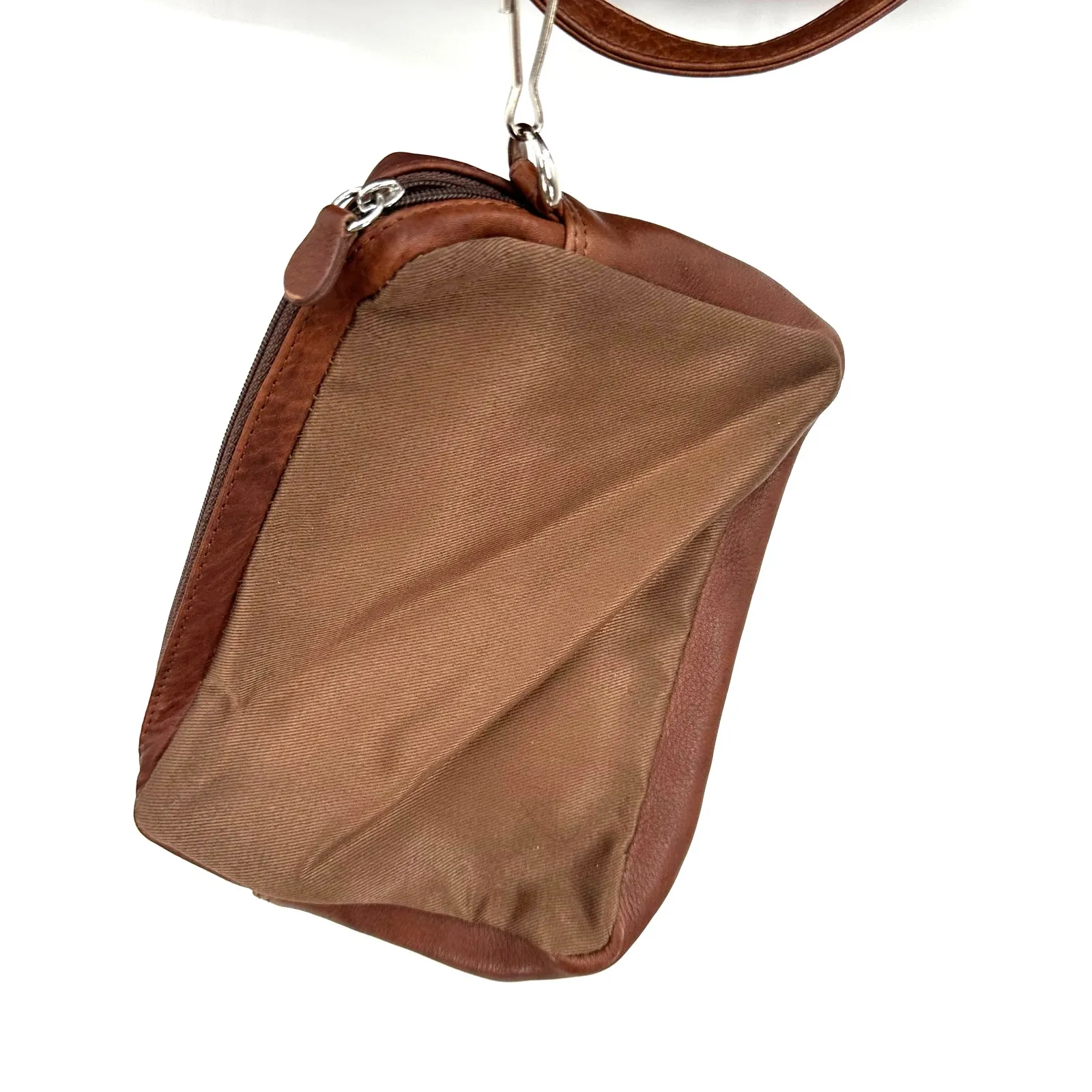 Ili New York Genuine Leather Purse Brown Shoulder Bag Pocketbook Pockets - Image 3