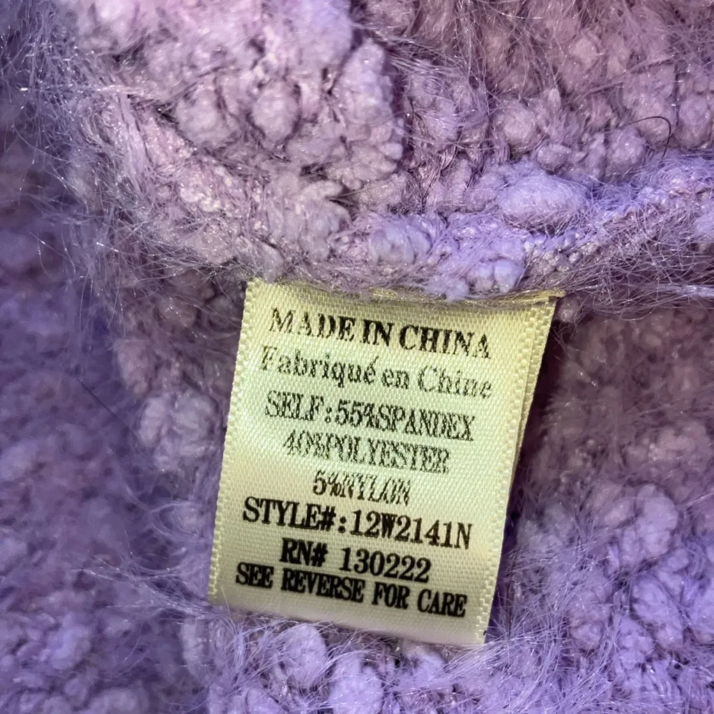 Cozy Lavender Sweater Purple Size M - Image 5