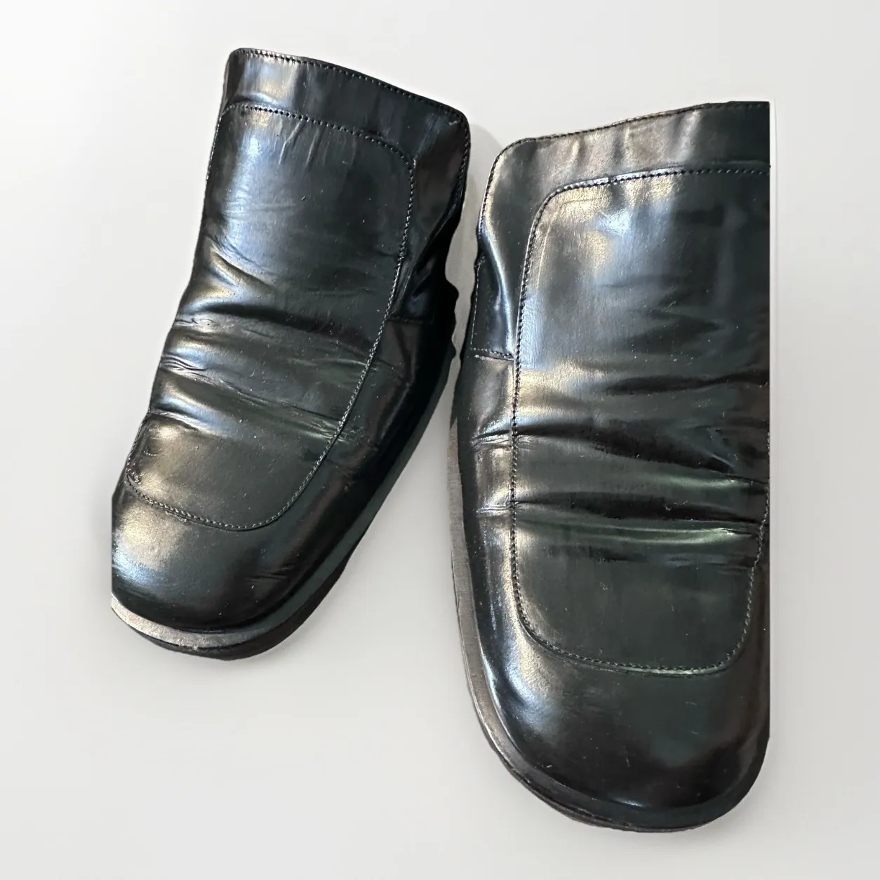 GUCCI Shoes Loafers Patent Leather Vintage Slip Ons  women Black Italy Sz 7.5 - Image 16