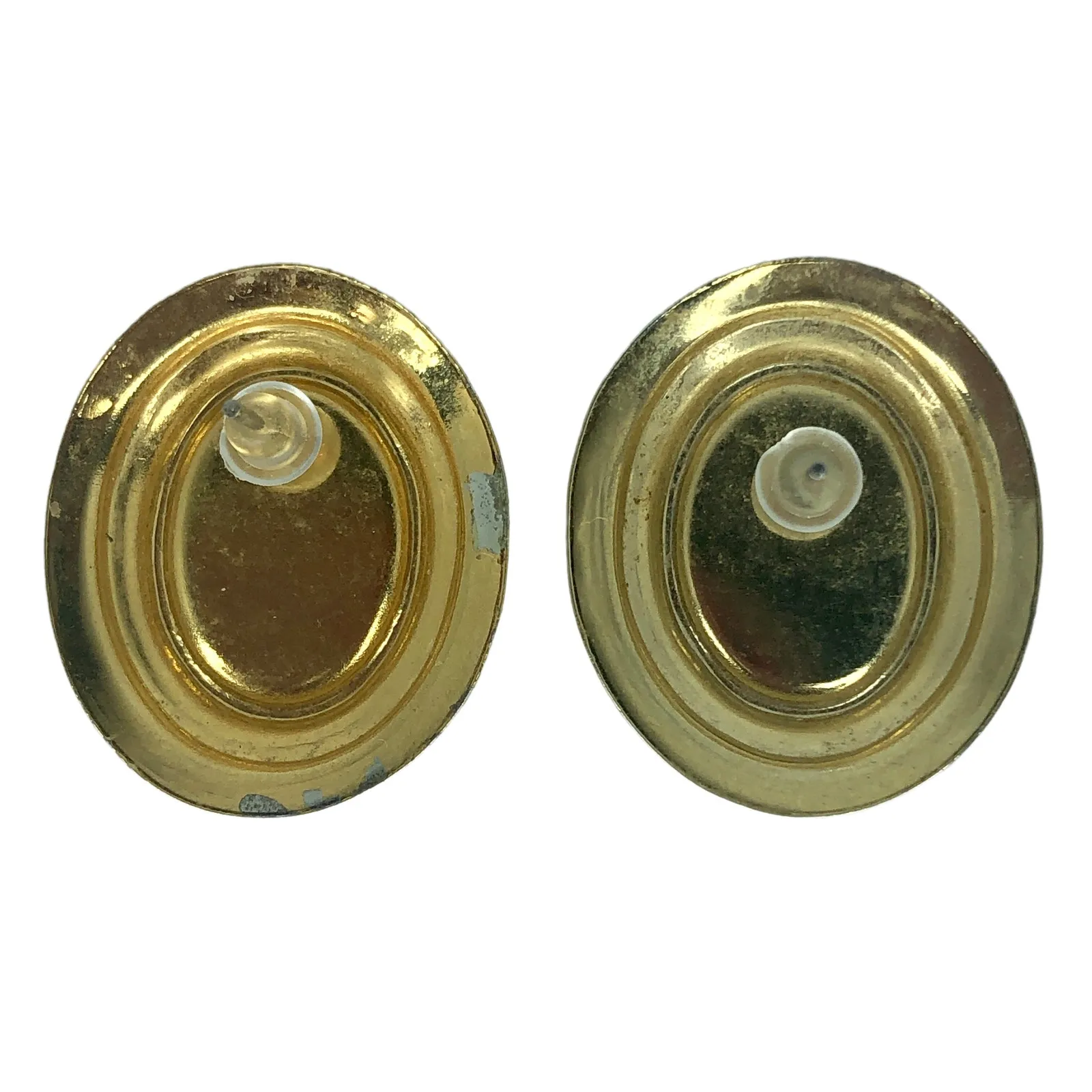 Vintage Gold and Black Oval Frame Earrings - Image 4