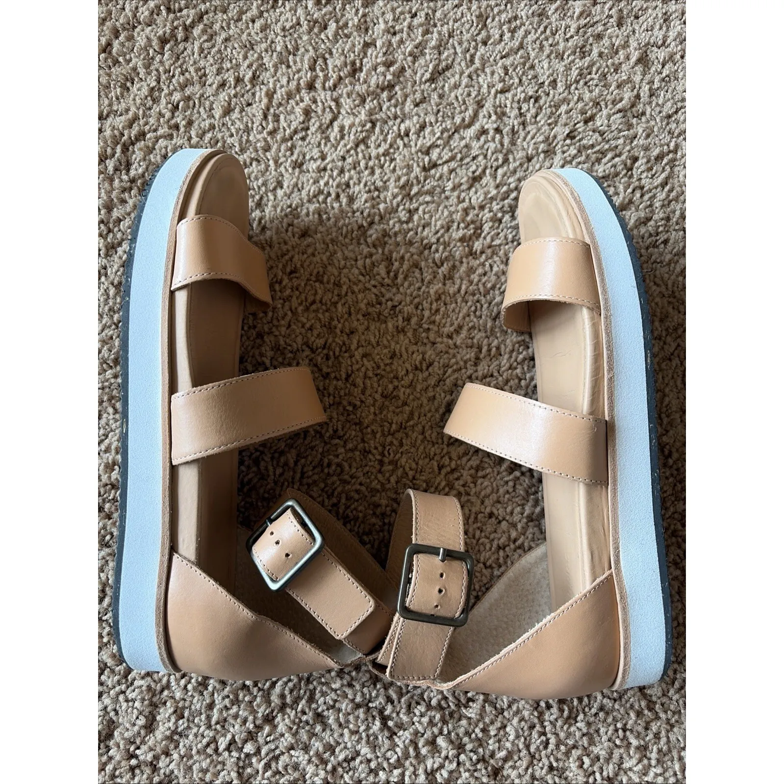 Soludos Cara City Camel Brown Leather Sandals Casual Shoes Womens US 8.5 EU 39 - Image 7