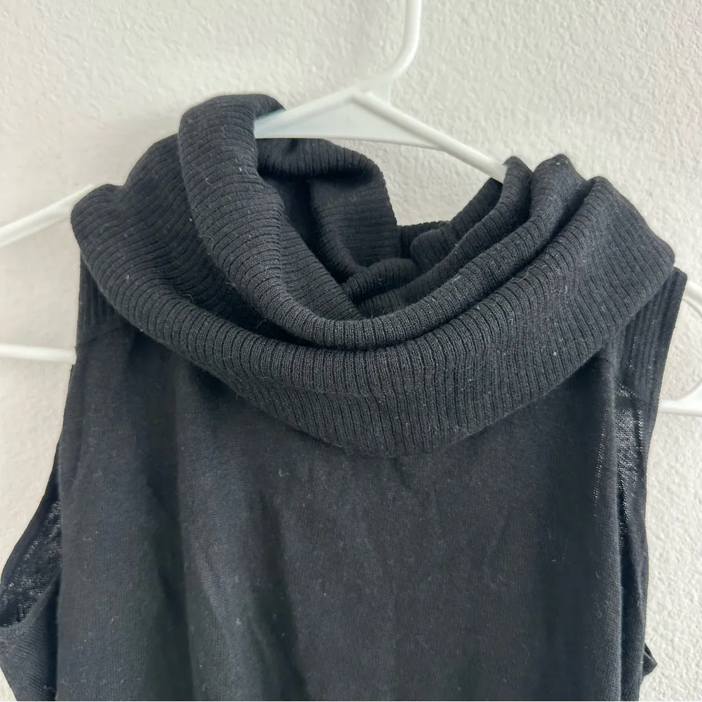 Badgley Mischka Black Sleeveless Turtleneck Top Size: M - Image 3