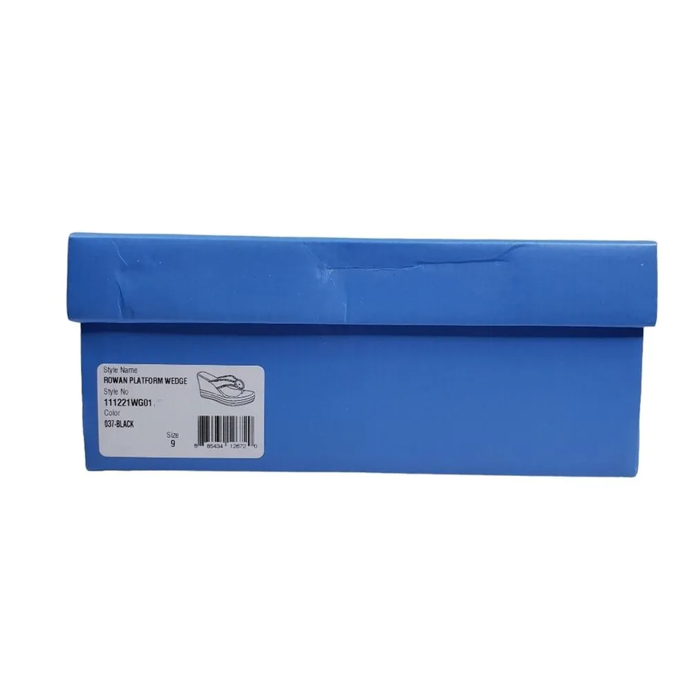 Jack Rogers Rowan Platform Espadrille Leather Wedge Sandal in Black NEW - Image 11