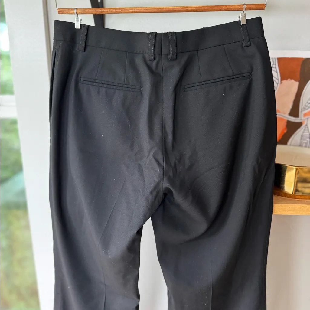 J. Crew Black All Season Wool Wide Leg Trousers Dress Pants Size 2 - Image 4