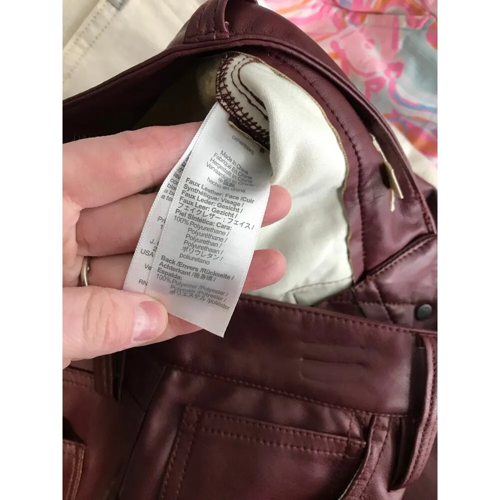 Madewell the perfect vintage straight jean women’s size 27 red vegan leather￼ - Image 9