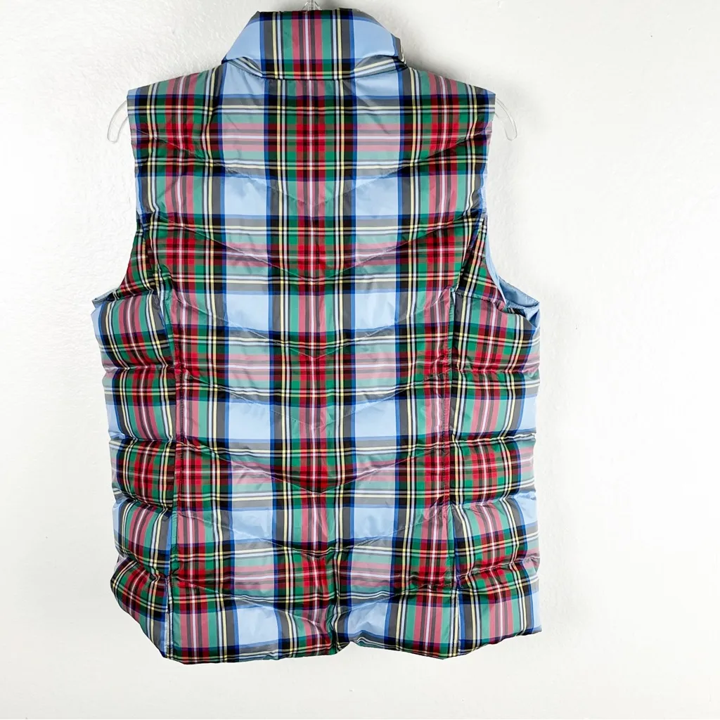 LAND’S END Plaid Feather Down Filled Full Zipper Vest, Size Medium - Image 2
