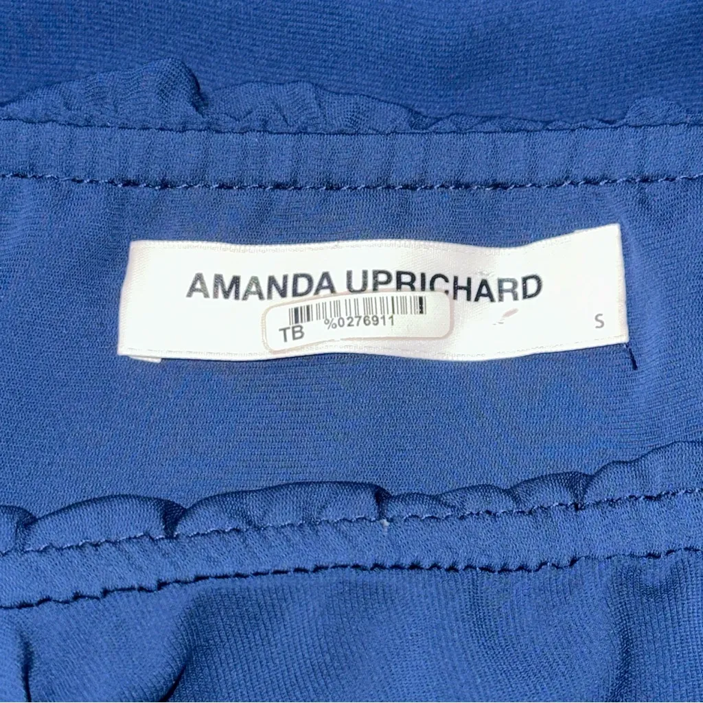 Amanda Uprichard Women’s Size S Blue Strapless Ruffle Front Side Top Blouse - Image 6