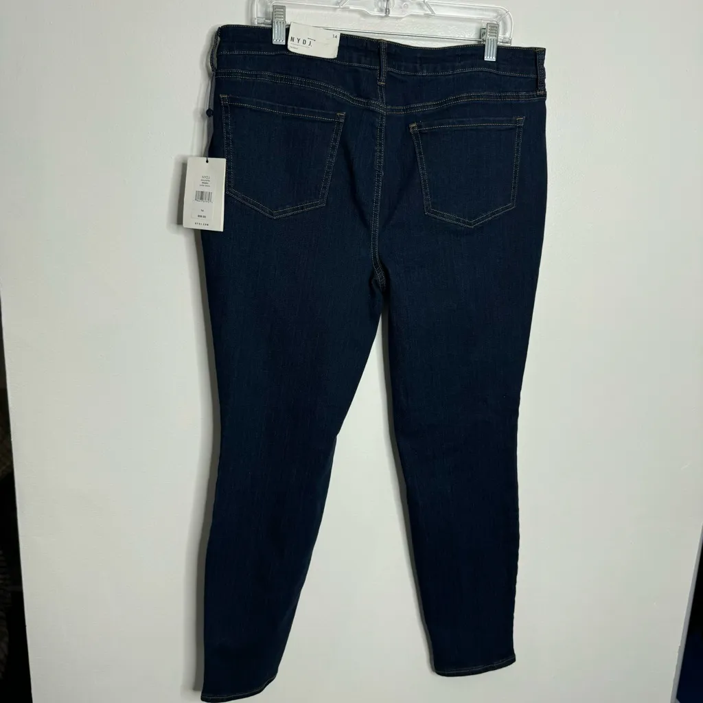 NYDJ Skinny Dark Wash Jeans Lift Tuck Technology Tummy‎ Reducer Size 14 - Image 6