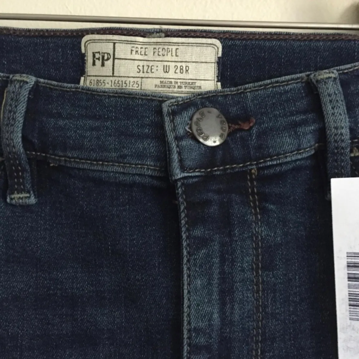 Free People Dark Wash Denim Navy Miles Away High Rise Skinny Jeans NEW - Image 6