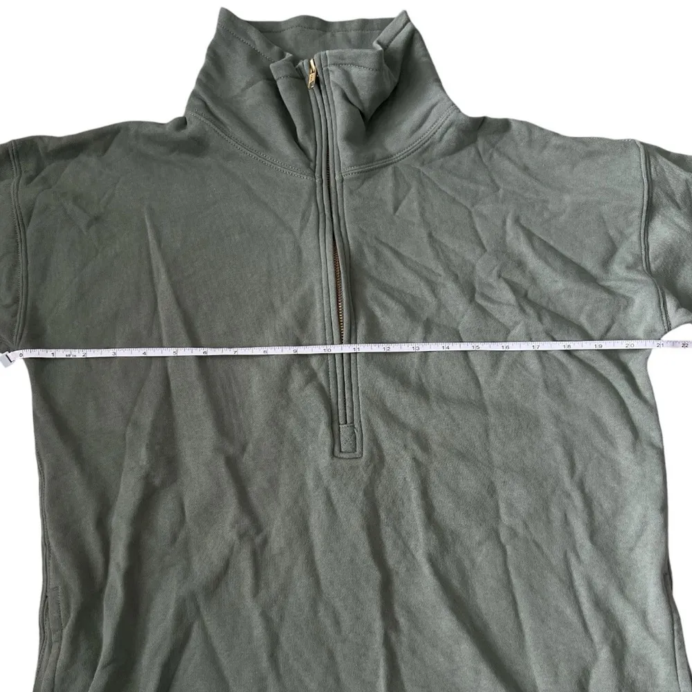 J. Crew Women’s University Terry Long Half Zip Tunic | Pale Green | XS - Image 7