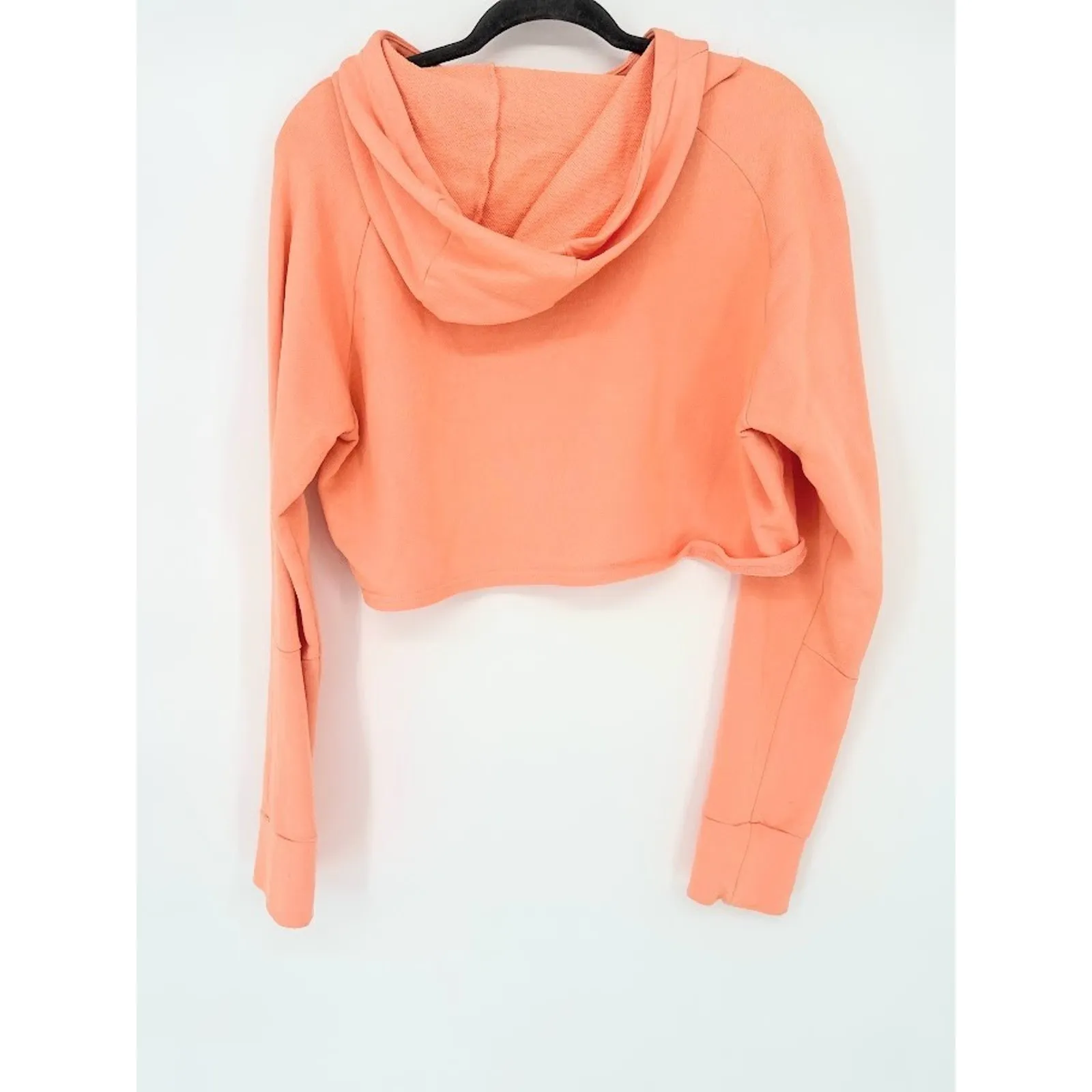 Gymshark  Hoodie Peach Cropped Mesh Sweatshirt Womens Size Medium Pullover Active - Image 5