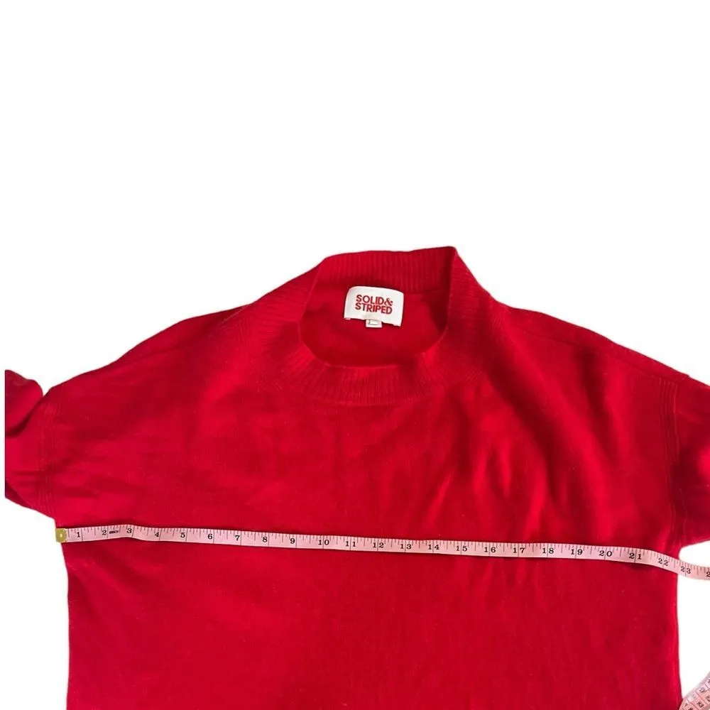 Solid & Striped 100% Cashmere Red Oversized Crewneck Sweater XS - Image 6