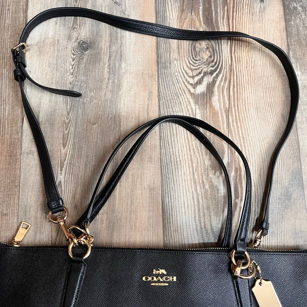 Coach Black Pebbled Leather Ava Tote Bag EUC - Image 14