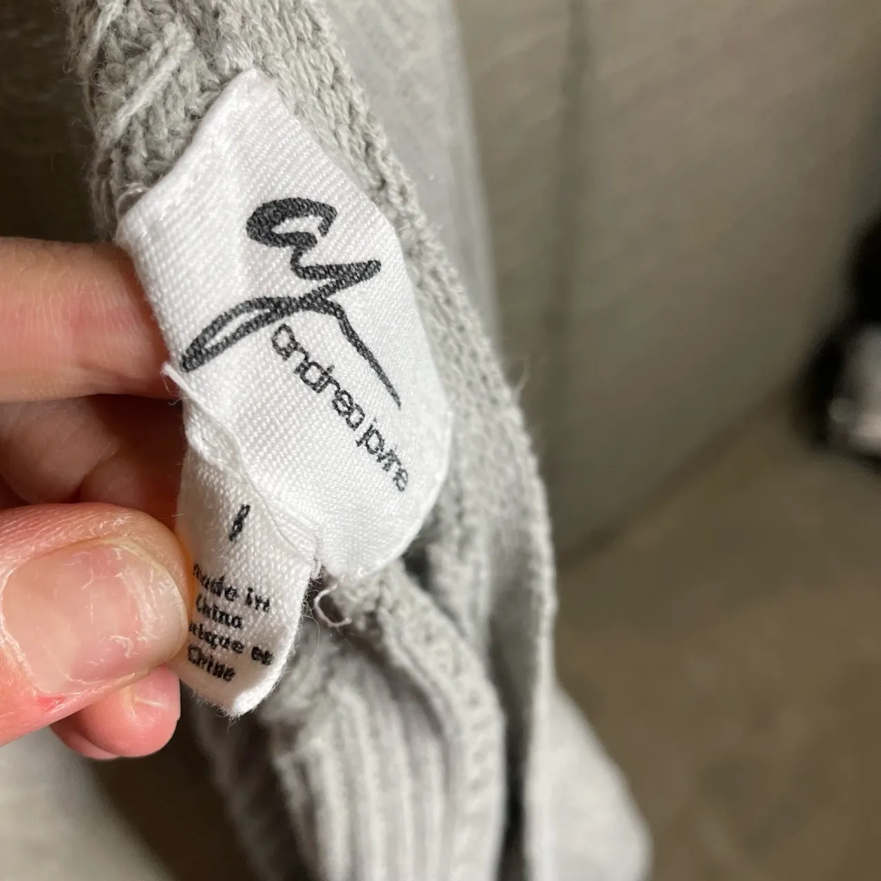 Andrea‎ Jovine Women Gray Open Front Colorblock Knit Cardigan Size 1 - Image 4