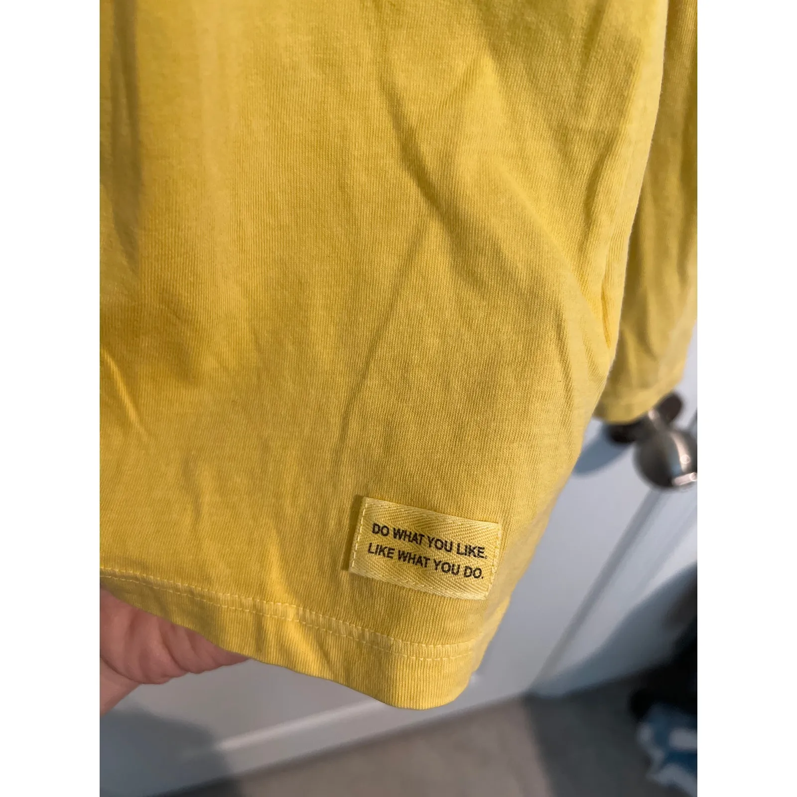 Life is Good Yellow Long Sleeve Tee with Pink Heart Logo – Size Small - Image 4