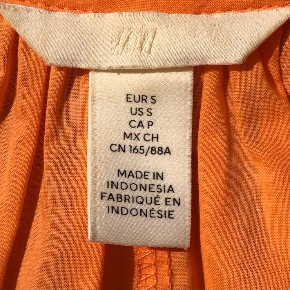 H&M Swim Coverup Orange Loose Fit Long Sleeves Dress Cotton Small - Image 7