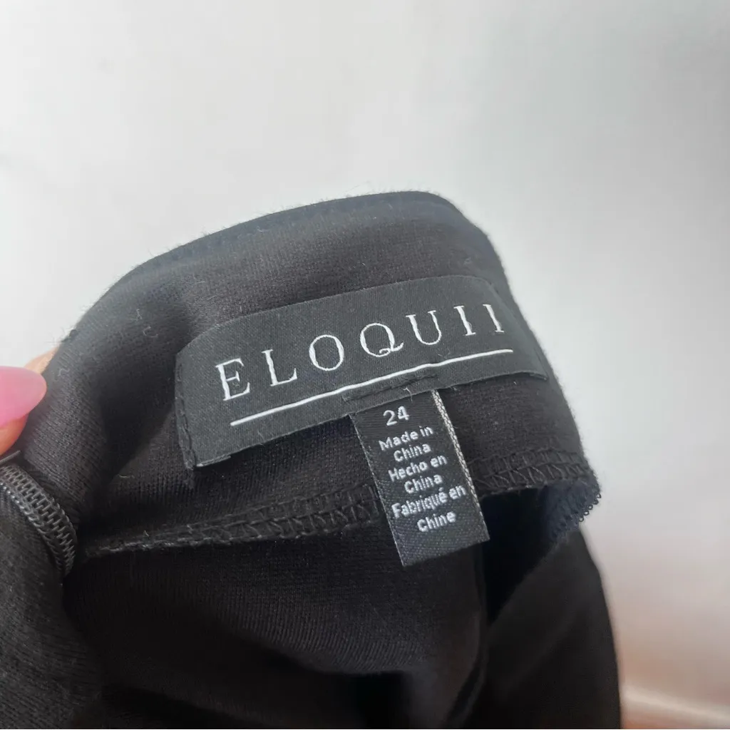 Eloquii Black Midi Column Skirt Plus Size 24 NWT - Image 2