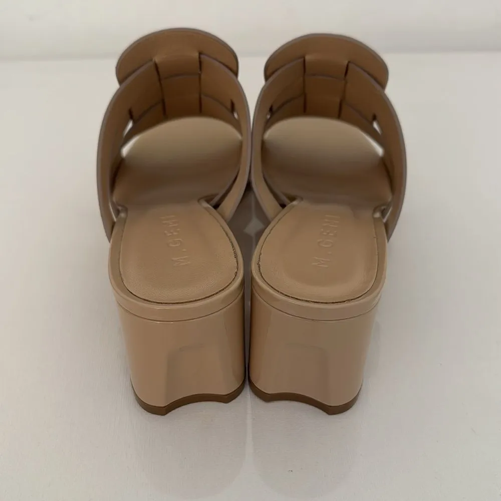 M. Gemi Mare Mule Patent Leather Sandals Tan Beige Nude Made in Italy Size 38.5 - Image 3