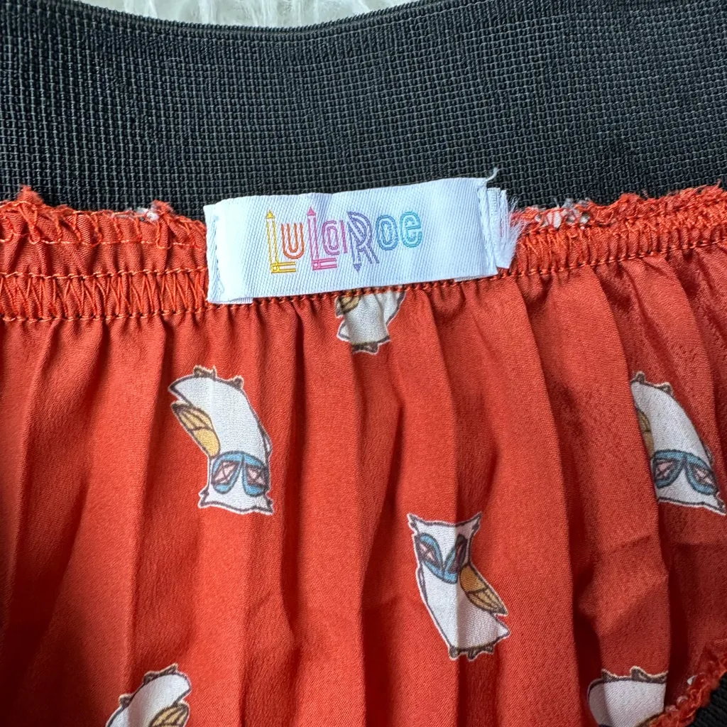 LuLaRoe Owl Skirt Burnt Orange 
Elegante Pleated Skirt - Image 3