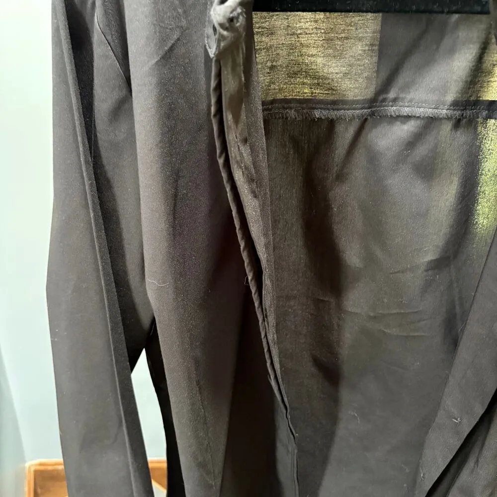 Women's Black Stretch Pleated Detail Button Down Blouse size XL - Image 5