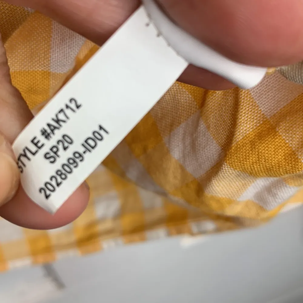 Madewell Long-Sleeve Sash-Tie Wrap Top in Yellow Gingham Check W-499 Sz XS - Image 11