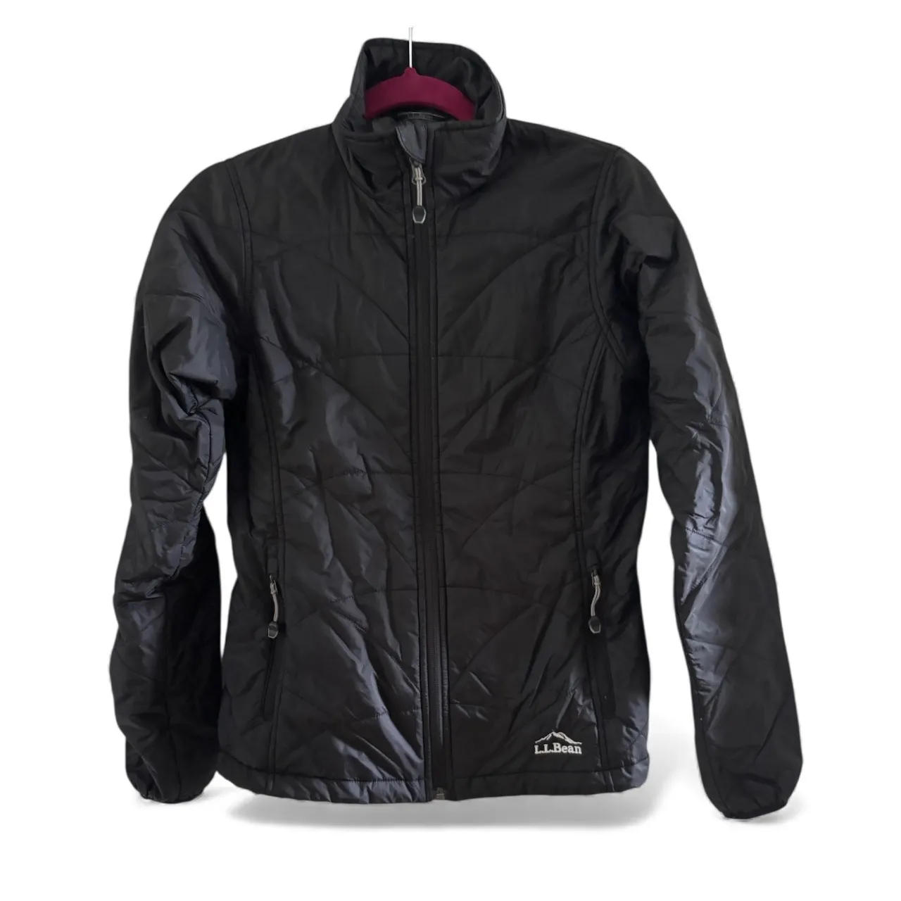 LL Bean Womens Quilted Jacket Black Full Zip Lightweight XXS PrimaLoft Coat - Image 1