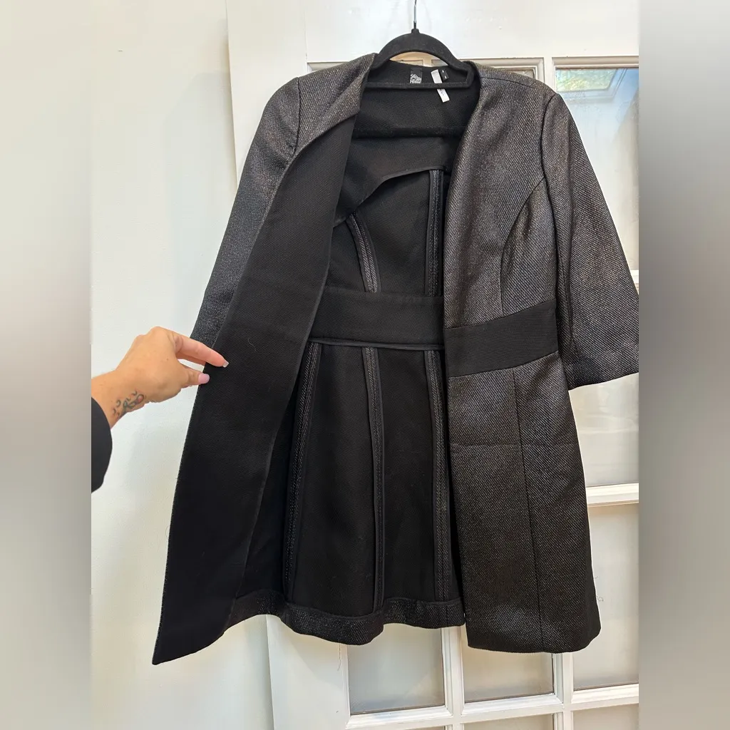 Vintage IISLI New York Saks Fifth Avenue Wool Glam Rock Metallic Jacket Size 4 - Image 4